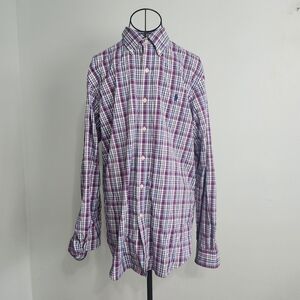 Ralph Lauren Performance Men’s Medium Plaid Button Down Stretch Shirt Travel